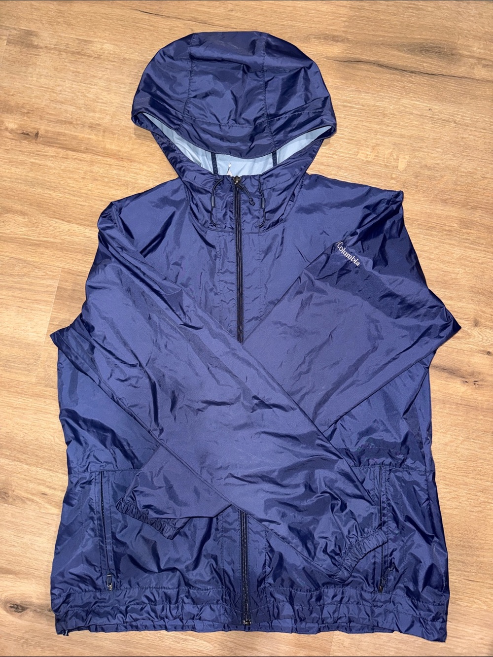 Columbia Deep Blue Hooded Windbreaker Jacket
